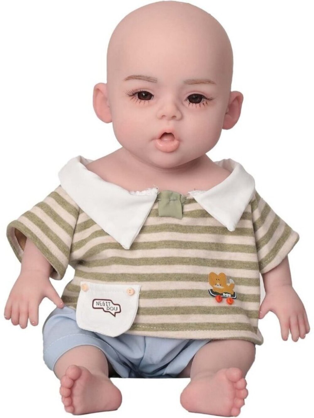 18.5Inch Realistic Full Silicone Reborn Baby Doll Boy With Skeleton-No Hair